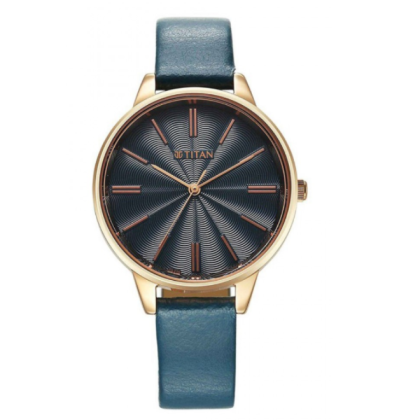 Titan Neo 2648WL08 Blue Dial Leather Strap Quartz Women's Watch 